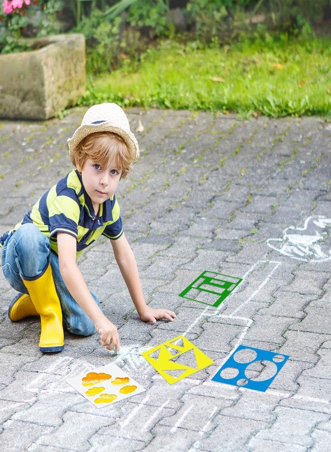 Epakh 16 Pieces Stencils for Kids Geometric Shapes Children Simple Painting Stencils Colorful Drawing Templates Art Painting for Toddlers Preschooler DIY Craft(5.9 x 5.9 Inches,Classic Style) - Image 4